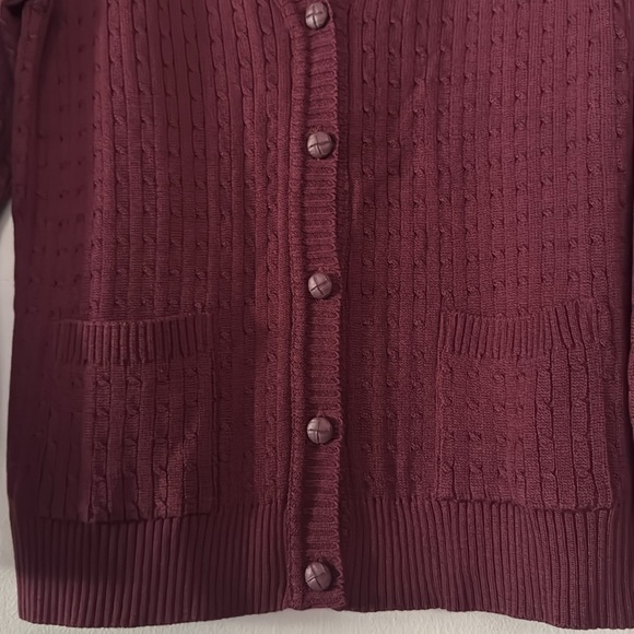 VTG PUTORTI CARDIGAN SWEATER WOMEN’S SIZE L BURGUNDY EXCELLENT CONDITION - Picture 3 of 8